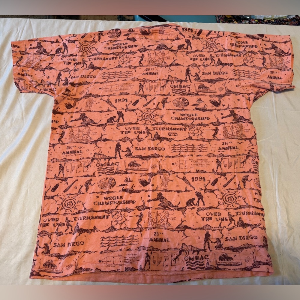 Vintage Onieta 1991 OTL San Diego World Champion Tee L | All Over Surf Print - Picture 7 of 13